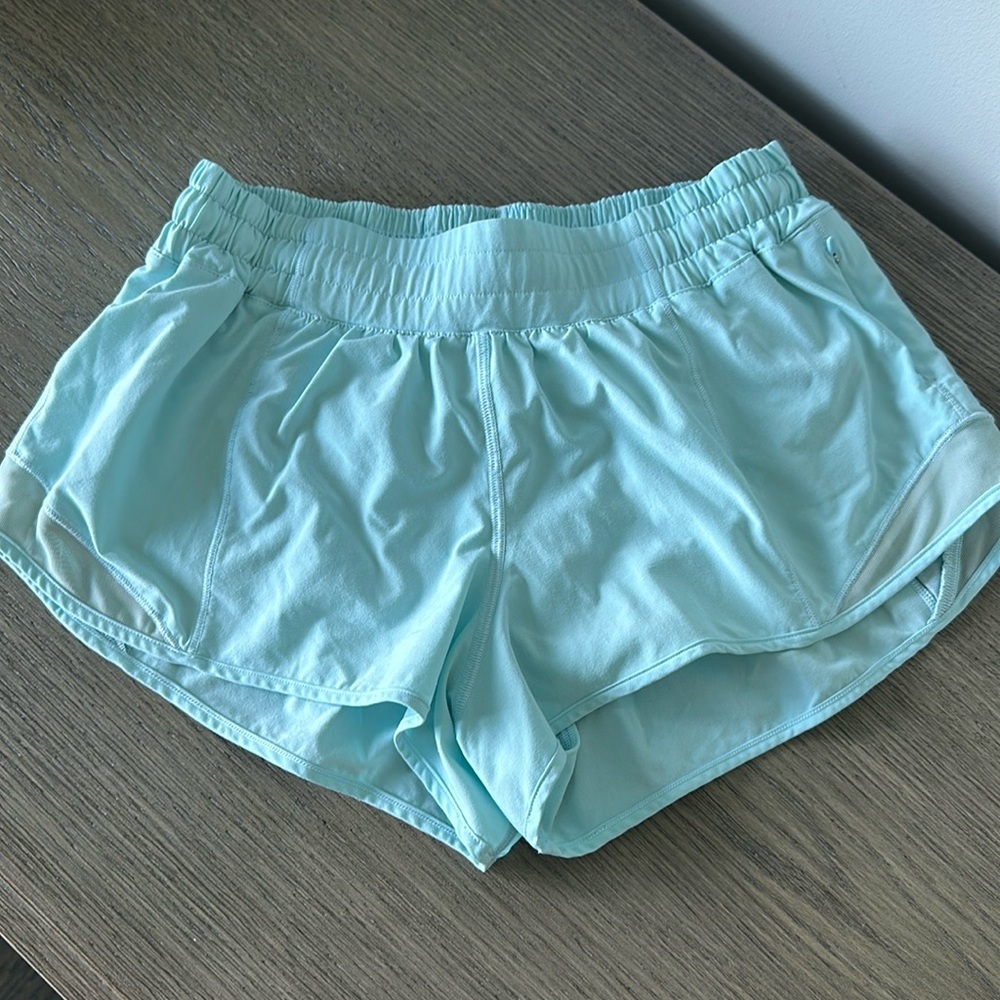 Women’s Light Aqua Athletic Shorts - Comfortable High-Waist Run Shorts